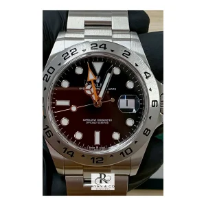 Rolex Explorer II 42mm Black Dial | Orange GMT Hand 24-Hour Bezel Oyster Steel Watch