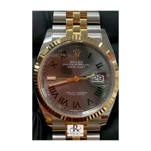 Rolex Datejust Two-Tone 36mm/41mm Slate Roman Dial | Jubilee Bracelet Fluted Gold Bezel Watch
