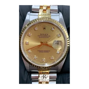 Rolex Datejust Two-Tone 36mm Champagne Diamond Dial | Jubilee Bracelet Fluted Bezel Watch