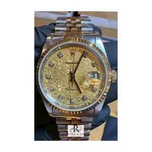 Rolex Datejust 36mm Two-Tone Jubilee Motif Gold Dial Diamond Markers | Fluted Bezel Luxury Watch
